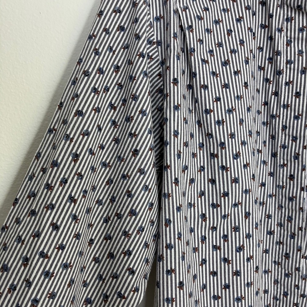 Vintage Cherokee Striped Floral Button Down Shirt Cotton Women S Cottage Western - Picture 4 of 9